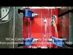 16 cavidades 2 piezas ensamblaje 32mm flip cap hasta la parte en el corredor de frío